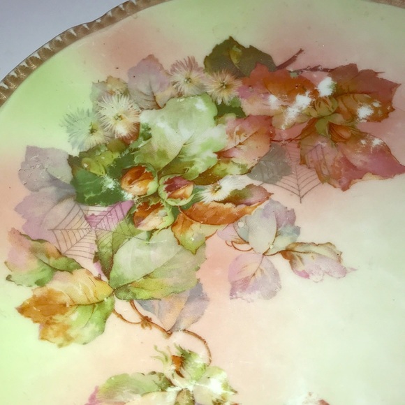 Vintage Royal Rudoltadt Plate Unique Gold Harvest Cobwebs - Picture 2 of 5